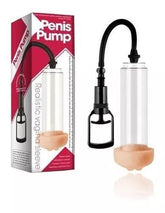 Bomba para el Pene Hefesto: A red and black vacuum pump with a pressure gauge, designed to enhance male performance and pleasure